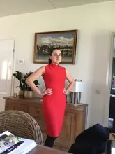 Bandage Dress Turtleneck Club-Celebrity Party Midi Bodycon Vestido Green Women Sleeveless