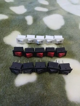 Switch Push-Button SPST 250V Black White KCD11 Snap-In-On/Off 3A 10x15mm 10pcs And Red