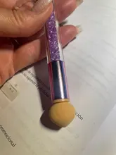 Cabezal de esponja Dual, sello de silicona gradiente, cepillo de pluma para uñas, mango de polvo brillante para esmalte de Gel de uñas, estampado floreado, SA944, 1 Uds.