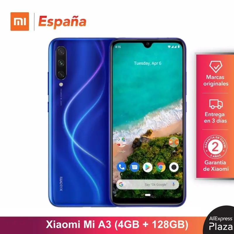 [Global Version for Spain] Xiaomi Mi A3 (Memoria interna de 128GB, RAM de 4GB, Triple cámara) Móvil