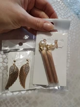 JIOFREE-pendientes con alas de Ángel y diamantes de imitación para mujer, aretes llamativos, sin perforaciones