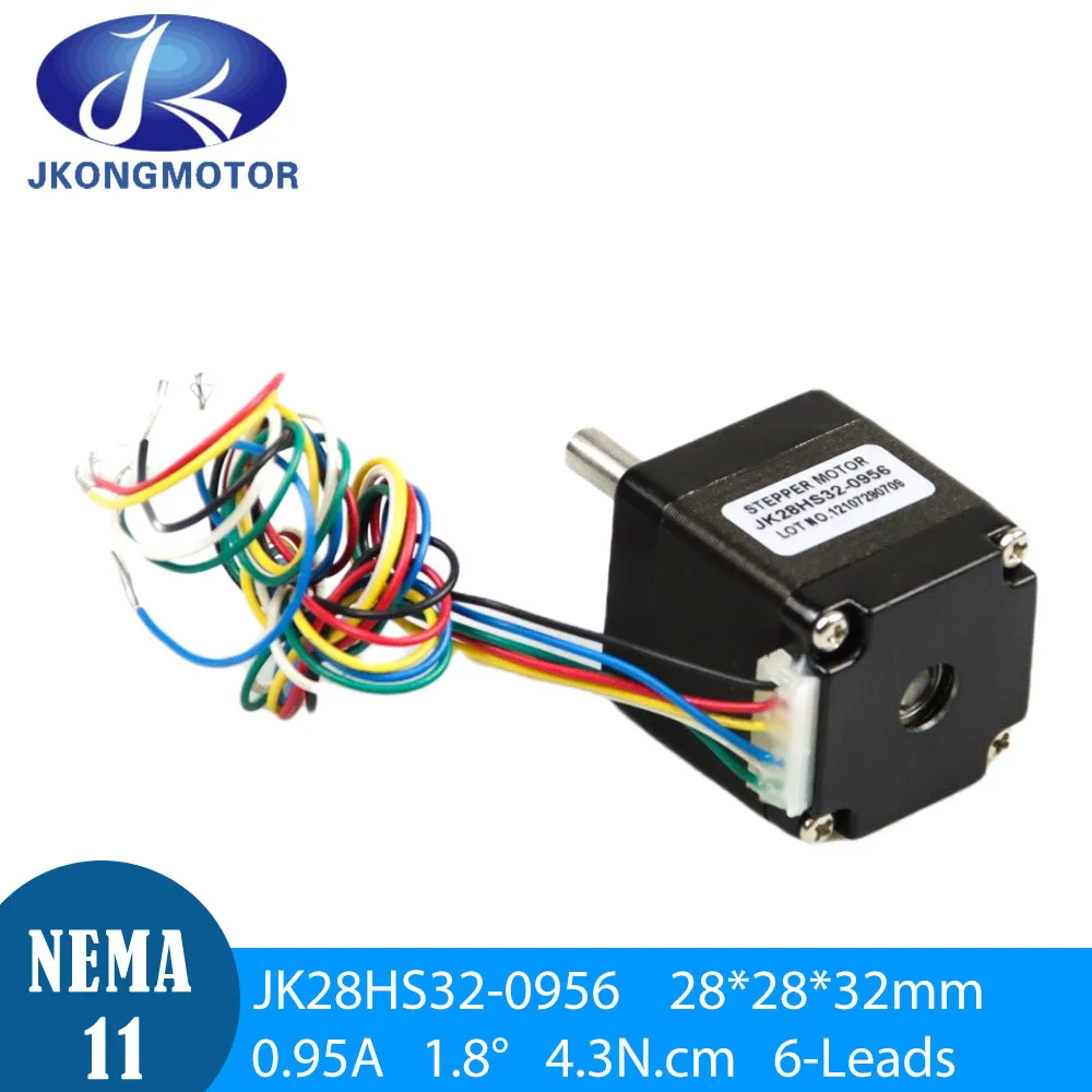 Jkongmotor DIY 3D 프린터용 스테퍼 모터, Nema11 스테퍼 모터, 28 하이브리드 스테핑 모터, 2 상 4 리드, 1.8 도 0.67A, 6Ncm, 8.5oz-in, 28x32mm