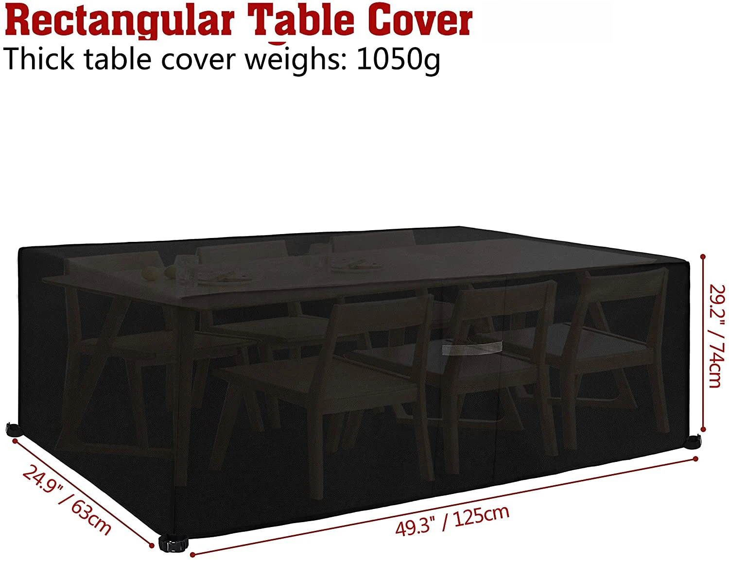 Outdoor Garden Furniture Covers for All Weathers 600D Oxford for Patio Rattan Table Chair Sofa Waterproof Dust 125x63x74 cm 2