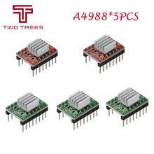 5 sztuk A4988 moduł sterownika silnika krokowego z radiatorem + radiator części drukarki 3D dla SKR V1.3 1.4 GTR V1.0 MKS GEN V1.4 pokładzie