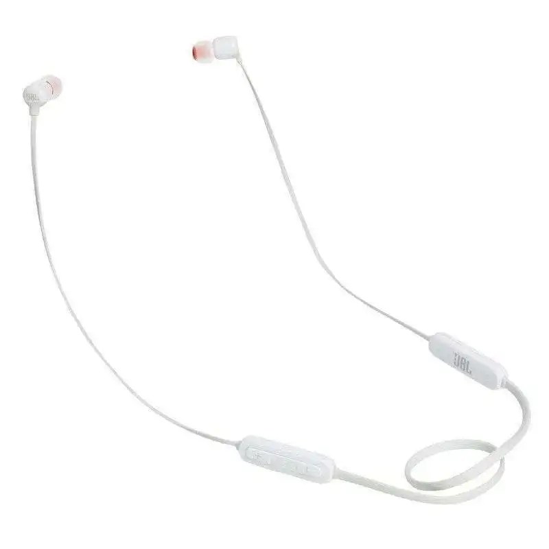 Jbl t110bt white bt 4 0 bluetooth in ear headphones microphone 6 hours talk flat cable driver 8 6mm