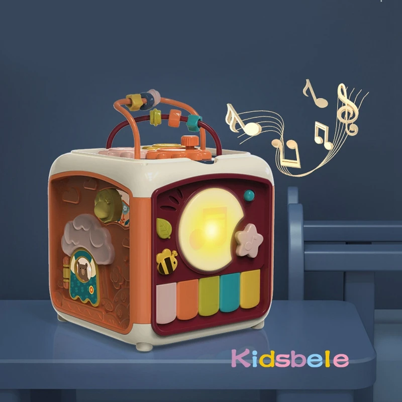 Musical Activity Cube Toys For Toddlers Baby 0-18 Months Educational Learning Toys Newborn Gifts Shape Sorter Multifunction Toys 2