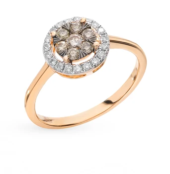 

Gold ring with cognac diamonds sunlight sample 585