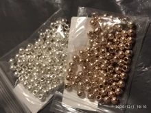 Lote de cuentas espaciadoras CCB de agujero grande para la fabricación de joyas, accesorios para manualidades, color dorado y plateado, diámetro de 4, 6, 8, 10 y 12mm, 30 a 100 unidades