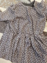 Women Summer Spring-Dress Vestidos A-Line Long-Sleeve Dot Print Midi Chiffon S.FLAVOR