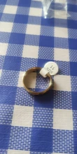 Auxauxme-Anillo de boda con diseño de onda dorada para hombre y mujer, sortija de compromiso con grabado de nombre de amantes de la boda