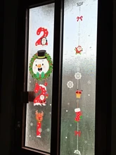 Adornos con letras Merry Christmas para el hogar pegatinas tipo ventana de pared calcomanías de Papá Noel Navidad 2020 adornos decoración de año nuevo adhesivo de cristal