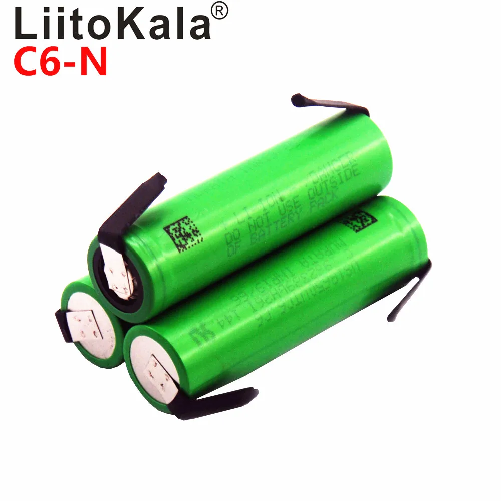 LiitoKala VTC6 3,7 в 3000 мАч 18650 литий-ионная батарея 30А разряда для US18650VTC6 инструменты высокоразрядные батареи+ DIY никелевые листы