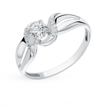 

Silver ring with cubic zirconia sunlight sample 925