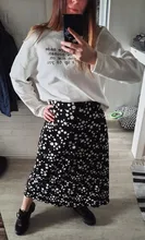 Spring Skirts Bottom A-Line Floral-Printed MISHOW Elegant Fashion Women Female Mid-Calf