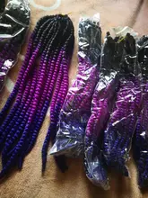 YxCheris Mambo-trenzas de pelo sintético, Pelo trenzado de ganchillo Jumbo de 22 , 120g, 20 colores ombré, morado