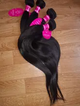 Extensiones de cabello humano liso brasileño, 1/3/4 Uds., extensiones de cabello Natural/negro azabache, extensiones de cabello humano Younsolo