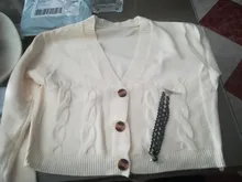 Knit Cardigan Short Sweter Women Jacket High-Waist Solid-Color Winter New Small Autumn