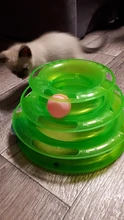 Juguete para gatos de 3 niveles, divertido juguete de torre con pistas de discos para gatos, placa de entretenimiento de inteligencia para gatos