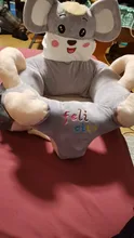 Funda de asiento de apoyo para bebé, silla de felpa con dibujos animados para aprender a sentarse, nido de peluche lavable con varilla, sin relleno