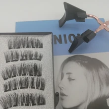 Pestañas postizas magnéticas 3D, 5 imanes, 4 pares, hechas a mano, naturales, de visón Artificial, con pinzas