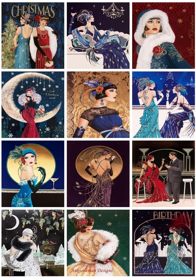 Art Deco Lady Collection Counted Cross Stitch Kits Handmade Needlework