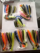 50 unids/lote 7cm 10cm suave señuelo para sábalo japonesa de silicona cebo mar gusano Swimbait Streamer de silicona atraer accesorio spinnerbait