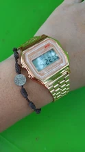 Reloj con correa de acero F91W para mujer, pulsera electrónica de lujo, Digital, LED, militar, para el Día de San Valentín