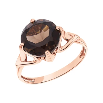 

Gold ring with раухтопазами sunlight sample 585