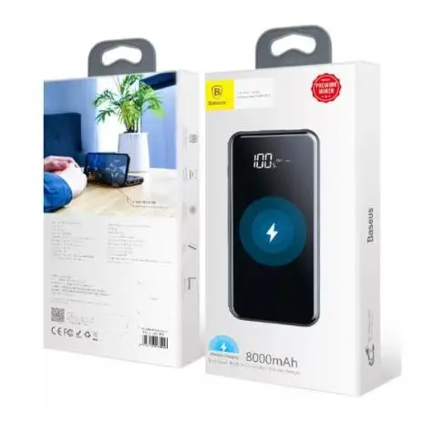 Внешний аккумулятор Baseus Wireless Charge Power Bank 8000mAh Black PPALL-EX01