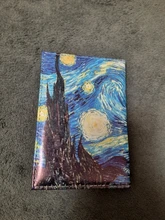 De moda de cielo estrellado cielo cubierta del pasaporte de cuero de la PU de los hombres y las mujeres tarjeta de crédito puerto de paso funda, soporte tarjeta cartera