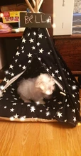 Tipi de Gato con cojín y pizarra para perros, carpa portátil para perros y casas de mascotas, tienda plegable de lona de madera para mascotas, cama para animales pequeños