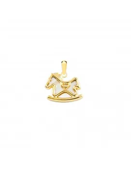 

Pendant girl rocking horse with background nacar (9Kts)