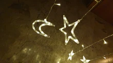 Lights Curtain-String Moon-Lamp Window-Decor Christmas Garland Fairy Icicle-Star LED