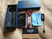 LIGE-Reloj de lujo con correa de acero dorado rosa para mujer, accesorio de pulsera resistente al agua, de marca superior