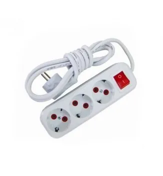 

PnpnElectric Ayka White 3 Grounded Group Socket Switched 3mt Cable 1P + N + GND 16A Plastic IP44 Portable usage