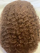Marrón y rubia resaltar peluca mongol Afro rizado Pelo Rizado peluca pelucas de cabello humano para las mujeres 180 de densidad T parte de encaje peluca 13x6 6x1Remy