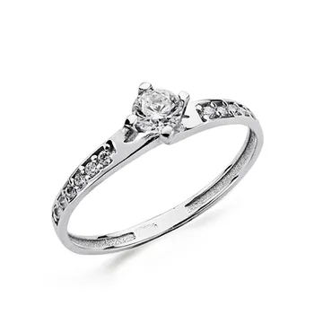 

Solitaire 18k white gold rhinestone 4mm. [AA0464]