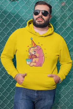 

Angemiel Wear Pug Yellow Men 'S Hooded Sweatshirt