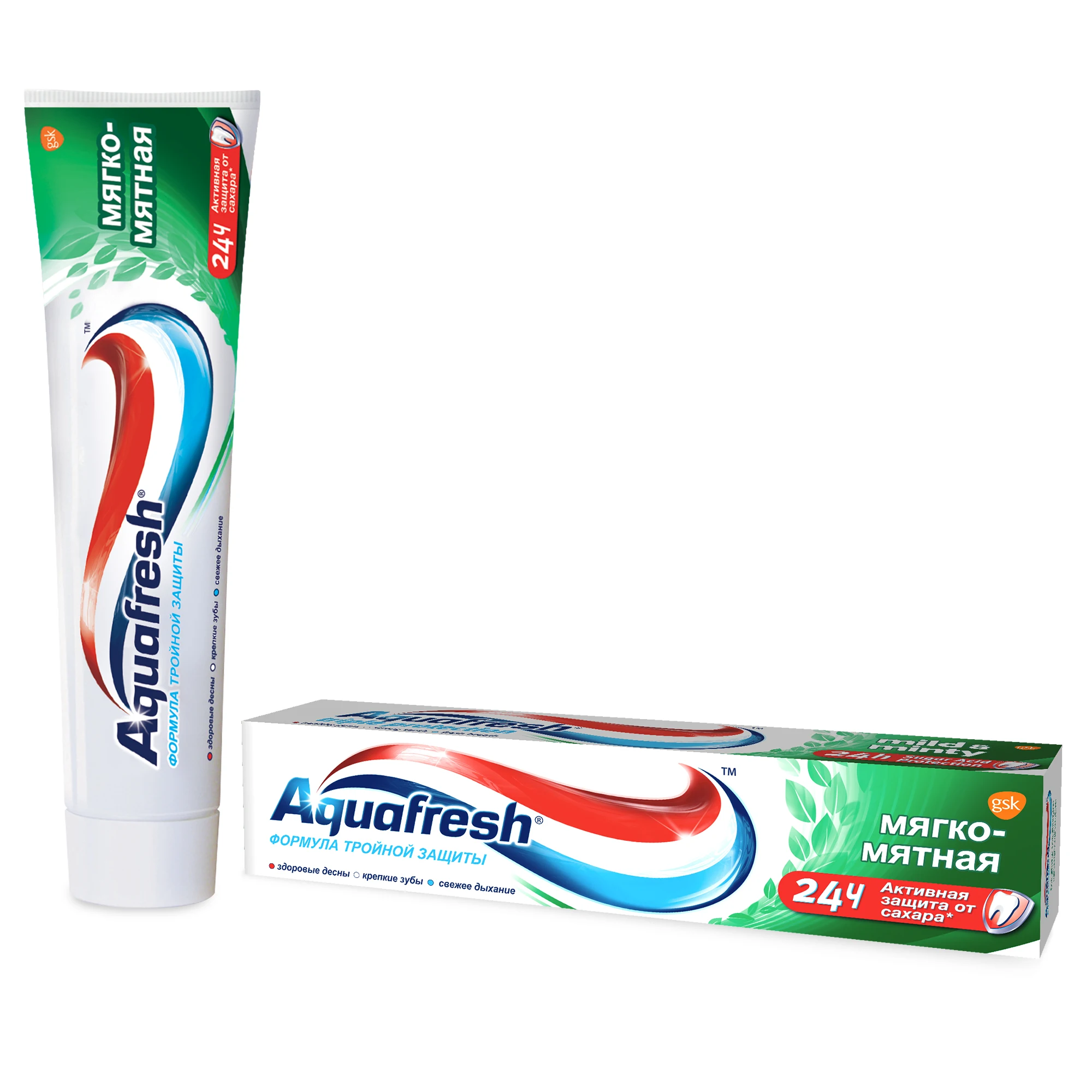 Aquafresh Аквафреш Тройная защита Мягко-мятная, зубная паста, 100 мл