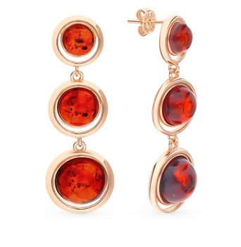 

Silver earrings with amber sunlight sample 925 test