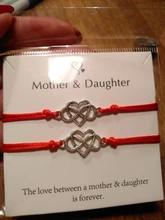 Pulseras de corazón infinito para madre e hija, pulsera de cuerda ajustable, joyería de moda para mujer y niña, envío directo