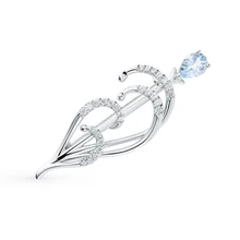 Серебряная брошь с топазами и фианитами SUNLIGHT проба 925