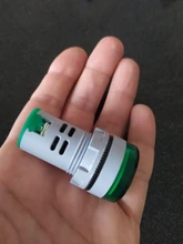 Mini voltímetro Digital redondo de 22mm, medidor de voltaje de CA 12-500V, Monitor de potencia, indicador LED, lámpara piloto, bricolaje