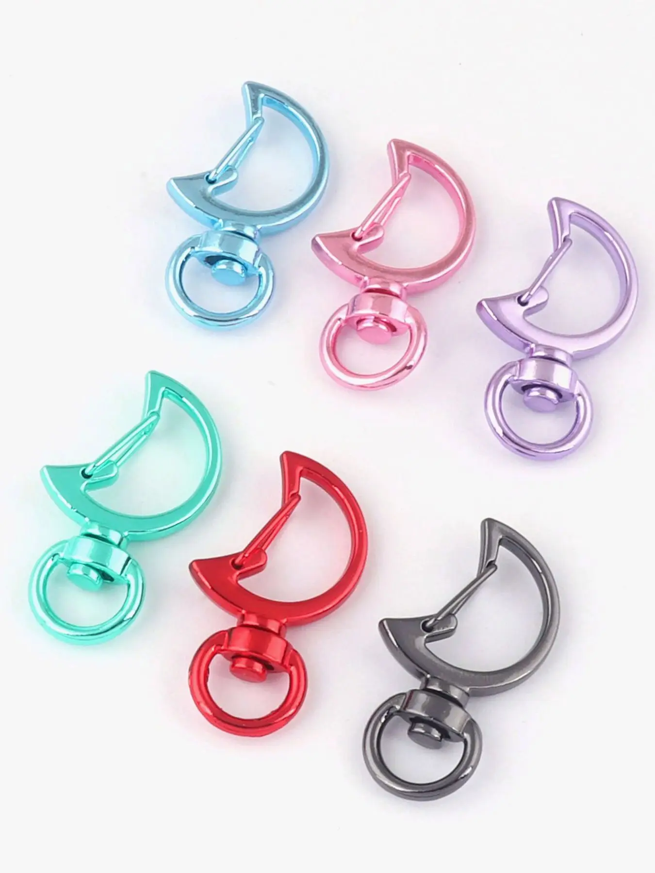 

Metal Swivel Clasp Moon Trigger Snap Hook Push Gate Lobster Clasp Key Chain Key Ring Purse Clasp Jewelry Finding Purse Hareware