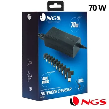 

Cargador Red Universal Orden. Portátiles 70w Automático NGS (9 conectores) + Entrada USB