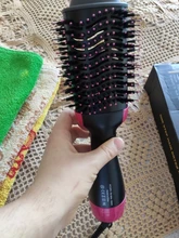 Secador de pelo 2 en 1 de un paso, voluminizador, cepillo de aire caliente, Alisador, rizador, cepillo para usar con secador de cabello