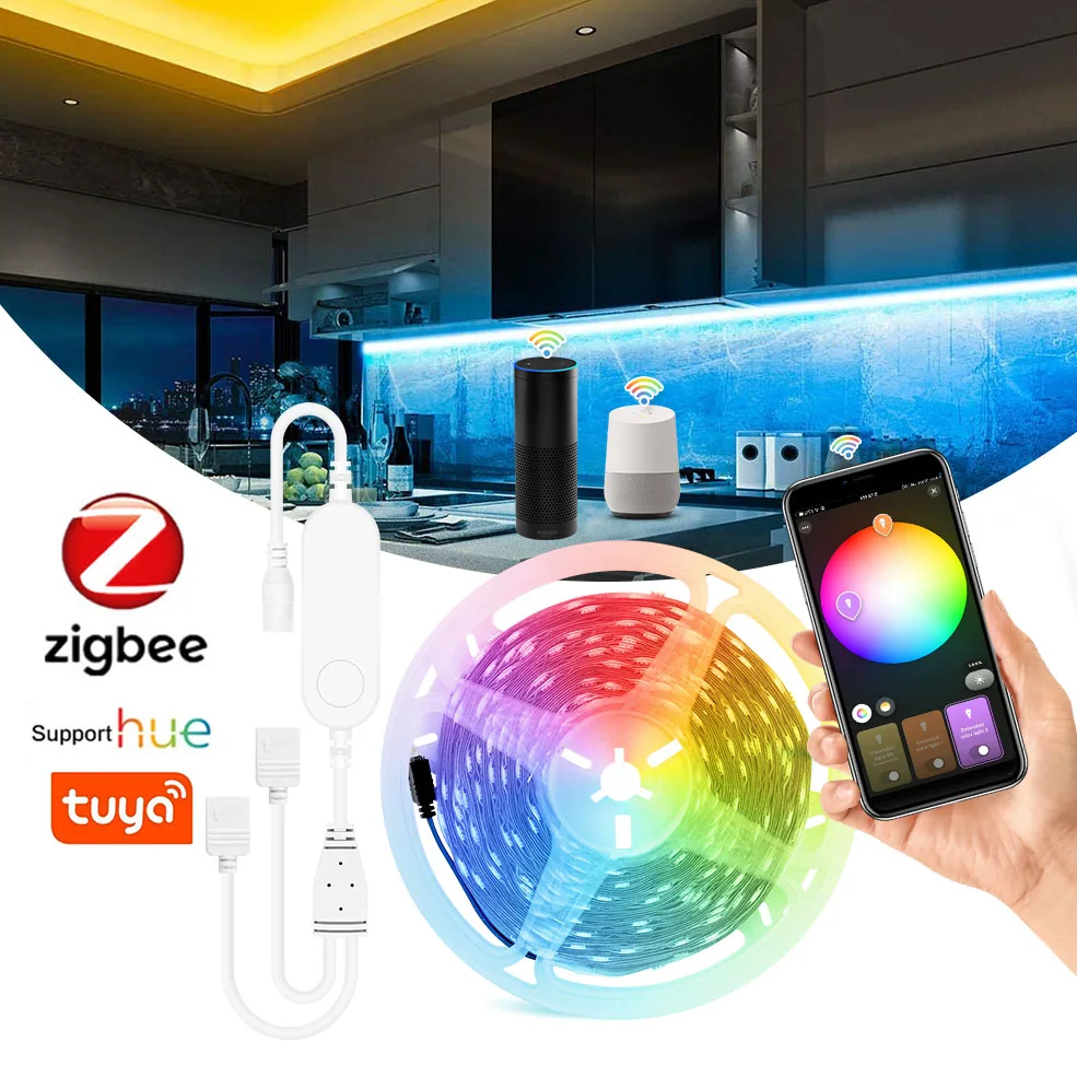 Светодиодная ленсветильник Zigbee RGB для умного дома лампа подсветильник Ки