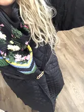 Fit Coat Spring Women Parkas Cotton-Padded Black Autumn Long Fashion EAM New Loose 19a-A319