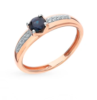 

Gold ring with sapphires and diamonds sunlight sample 585