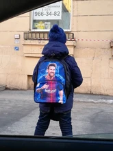 Mochila escolar de 16 pulgadas para niños, morral con estampado de superestrella de fútbol, para adolescentes
